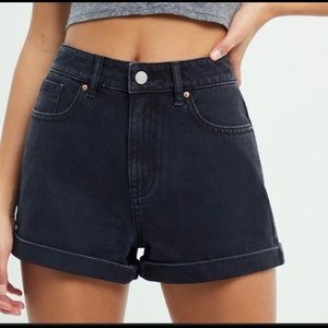 PacSun hi rise black denim mom shorts